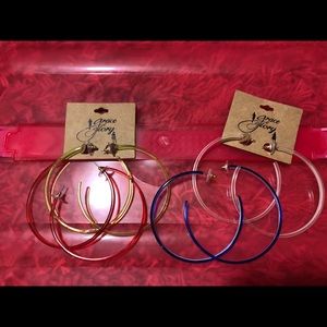 Colored Plastic Hoop Earrings